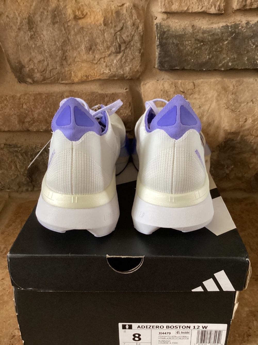 Adidas Adizero Boston Women 8 Cloud White Lucid Blue Cobalt Blue JI4479 NIB - Picture 8 of 9